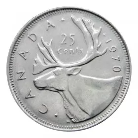1970 Canadian 25-Cent Caribou Quarter Coin (Brilliant Uncirculated)
