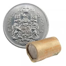 1970 Canadian 50-Cent Coat of Arms Half Dollar Original Coin Roll
