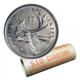 1972 Canadian 25-Cent Caribou Quarter Original Coin Roll