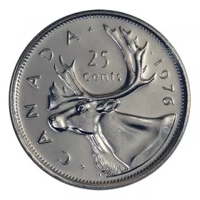 1976 Canadian 25-Cent Caribou Quarter Coin (Brilliant Uncirculated)
