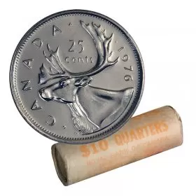 1976 Canadian 25-Cent Caribou Quarter Original Coin Roll