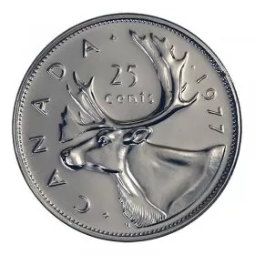 1977 Canadian 25-Cent Caribou Quarter Coin (Brilliant Uncirculated)