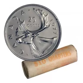 1977 Canadian 25-Cent Caribou Quarter Original Coin Roll