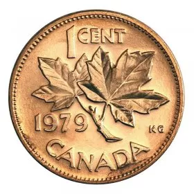 1979 Canadian 1-Cent Maple Leaf Twig Penny Coin (Brilliant Uncirculated)