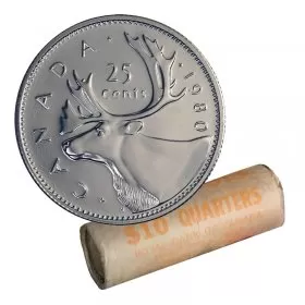 1980 Canadian 25-Cent Caribou Quarter Original Coin Roll