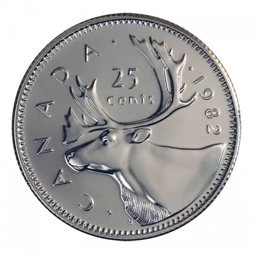 1982 Canadian 25-Cent Caribou Quarter Coin (Brilliant Uncirculated)