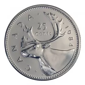 1984 Canadian 25-Cent Caribou Quarter Coin (Brilliant Uncirculated)
