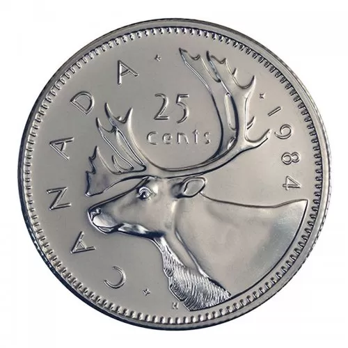 1984 Canadian 25-Cent Caribou Quarter Coin (Brilliant Uncirculated)