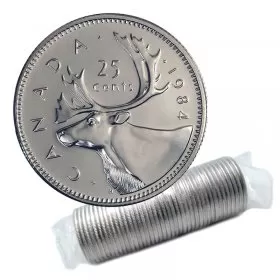 1984 Canadian 25-Cent Caribou Quarter Original Coin Roll