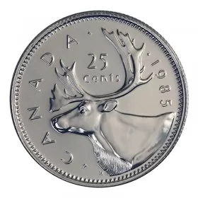 1985 Canadian 25-Cent Caribou Quarter Coin (Brilliant Uncirculated)