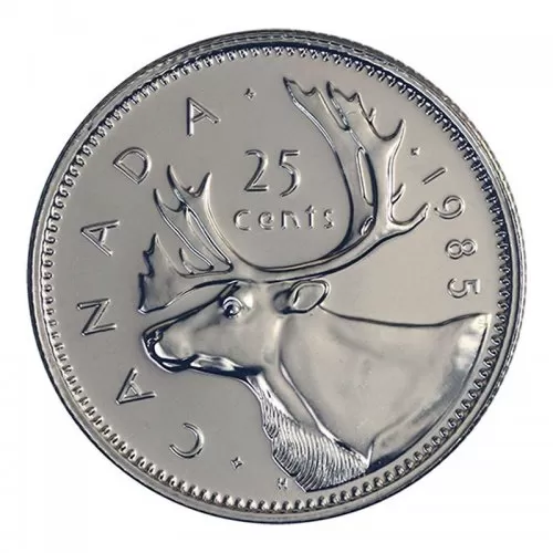 1985 Canadian 25-Cent Caribou Quarter Coin (Brilliant Uncirculated)