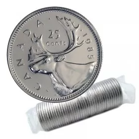 1985 Canadian 25-Cent Caribou Quarter Original Coin Roll