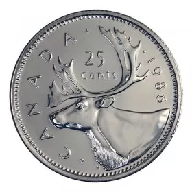 1986 Canadian 25-Cent Caribou Quarter Coin (Brilliant Uncirculated)