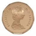 1987 Canadian $1 Common Loon Dollar Coin (Brilliant Uncirculated)-slightly toned