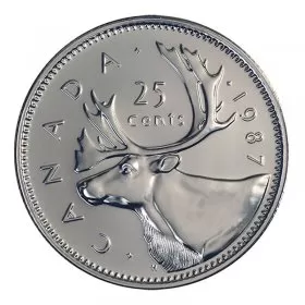 1987 Canadian 25-Cent Caribou Quarter Coin (Brilliant Uncirculated)