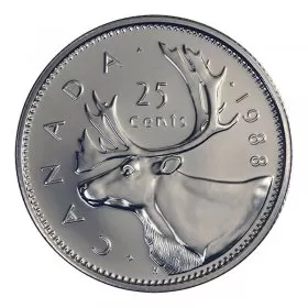 1988 Canadian 25-Cent Caribou Quarter Coin (Brilliant Uncirculated)