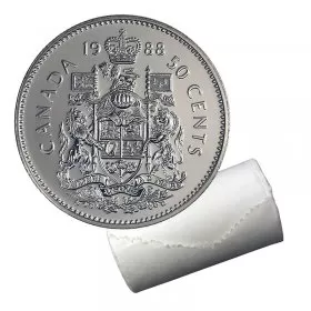 1988 Canadian 50-Cent Coat of Arms Half Dollar Original Coin Roll