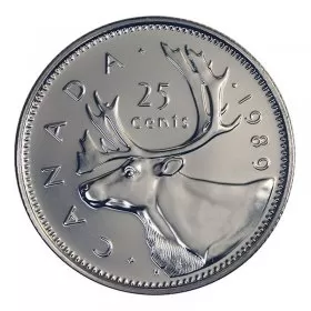 1989 Canadian 25-Cent Caribou Quarter Coin (Brilliant Uncirculated)