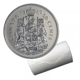 1989 Canadian 50-Cent Coat of Arms Half Dollar Original Coin Roll