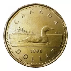 1990 Canadian $1 Common Loon Dollar Coin (Brilliant Uncirculated)