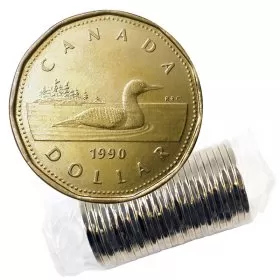 1990 Canadian $1 Common Loon Dollar Original Coin Roll