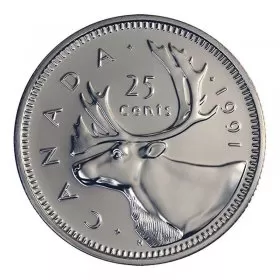 1991 Canadian 25-Cent Caribou Quarter Rare Date Coin (Brilliant Uncirculated)