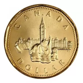 1992 (1867-) Canadian $1 Parliament/Confederation 125th Anniv Loonie Dollar Coin (Brilliant Uncirculated)-lightly toned