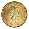 1992 (1867-) Canadian $1 Parliament/Confederation 125th Anniv Loonie Dollar Coin (Brilliant Uncirculated)-lightly toned