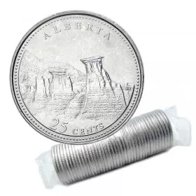 1992 (1867-) Canadian 25-Cent Alberta Confederation 125th Anniv/Provincial Quarter Original Coin Roll