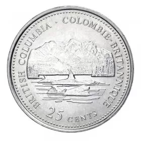 1992 (1867-) Canadian 25-Cent British Columbia Confederation 125th Anniv/Provincial Quarter Coin (Brilliant Uncirculated)