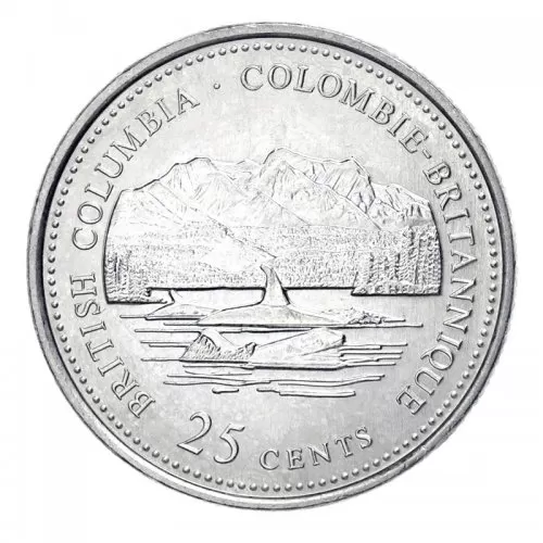 1992 (1867-) Canadian 25-Cent British Columbia Confederation 125th Anniv/Provincial Quarter Coin (Brilliant Uncirculated)