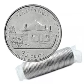 1992 (1867-) Canadian 25-Cent Manitoba Confederation 125th Anniv/Provincial Quarter Original Coin Roll