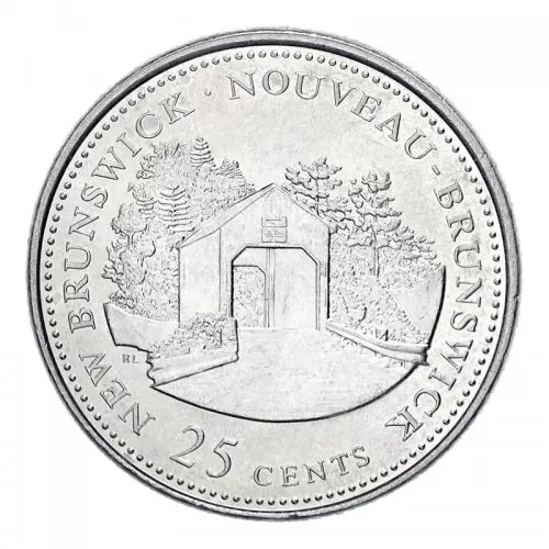 1992 (1867-) Canadian 25-Cent New Brunswick Confederation 125th Anniv/Provincial Quarter Coin (Brilliant Uncirculated)