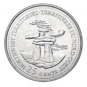 1992 (1867-) Canadian 25-Cent Northwest Territories Confederation 125th Anniv/Provincial Quarter Coin (Brilliant Uncirculated)
