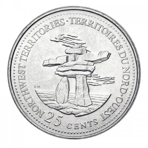 1992 (1867-) Canadian 25-Cent Northwest Territories Confederation 125th Anniv/Provincial Quarter Coin (Brilliant Uncirculated)