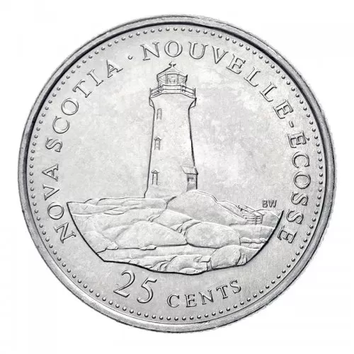 1992 (1867-) Canadian 25-Cent Nova Scotia Confederation 125th Anniv/Provincial Quarter Coin (Brilliant Uncirculated)