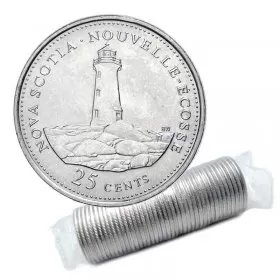 1992 (1867-) Canadian 25-Cent Nova Scotia Confederation 125th Anniv/Provincial Quarter Original Coin Roll
