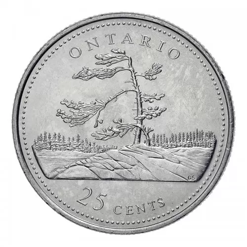 1992 (1867-) Canadian 25-Cent Ontario Confederation 125th Anniv/Provincial Quarter Coin (Brilliant Uncirculated)