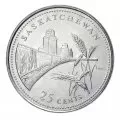 1992 (1867-) Canadian 25-Cent Saskatchewan Confederation 125th Anniv/Provincial Quarter Original Coin Roll