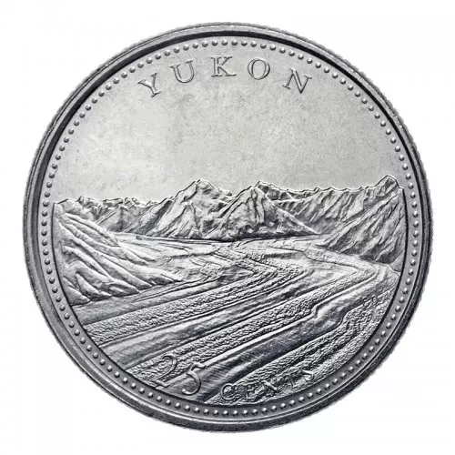 1992 (1867-) Canadian 25-Cent Yukon Confederation 125th Anniv/Provincial Quarter Coin (Brilliant Uncirculated)
