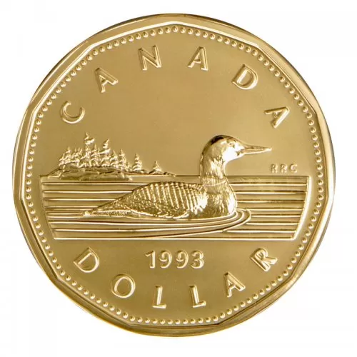 1993 Canadian $1 Common Loon Dollar Coin (Brilliant Uncirculated)