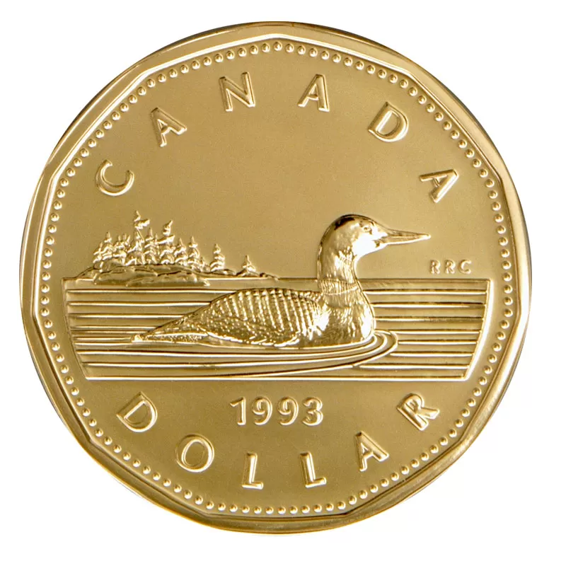 1993 Canadian $1 Common Loon Dollar Proof-like (PL) Coin