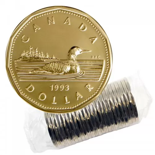 1993 Canadian $1 Common Loon Dollar Original Coin Roll