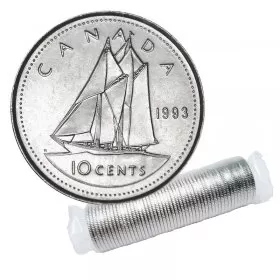 1993 Canadian 10-Cent Bluenose Schooner Dime Original Coin Roll