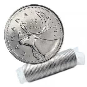 1993 Canadian 25-Cent Caribou Quarter Original Coin Roll
