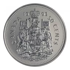 1993 Canadian 50-Cent Coat of Arms Half Dollar Coin (Brilliant Uncirculated)