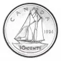 1994 Canadian 10-Cent Bluenose Schooner Dime Original Coin Roll