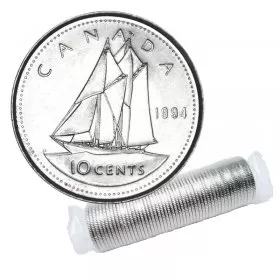 1994 Canadian 10-Cent Bluenose Schooner Dime Original Coin Roll