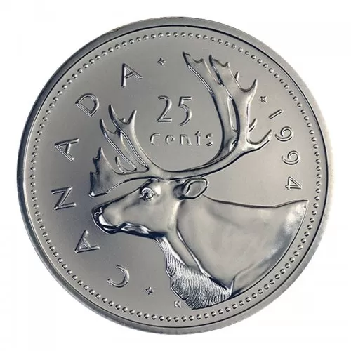 1994 Canadian 25-Cent Caribou Quarter Coin (Brilliant Uncirculated)