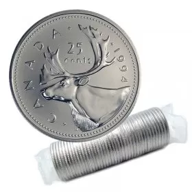 1994 Canadian 25-Cent Caribou Quarter Original Coin Roll